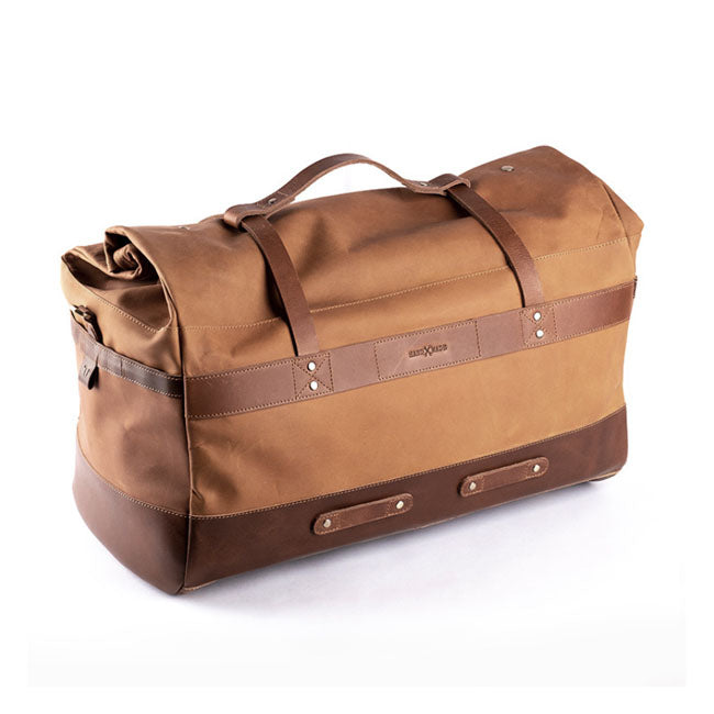 Trip Machine, Outlaw Duffle Bag. 50 Liter. Vintage Tan Touring Luggage Tripmachine