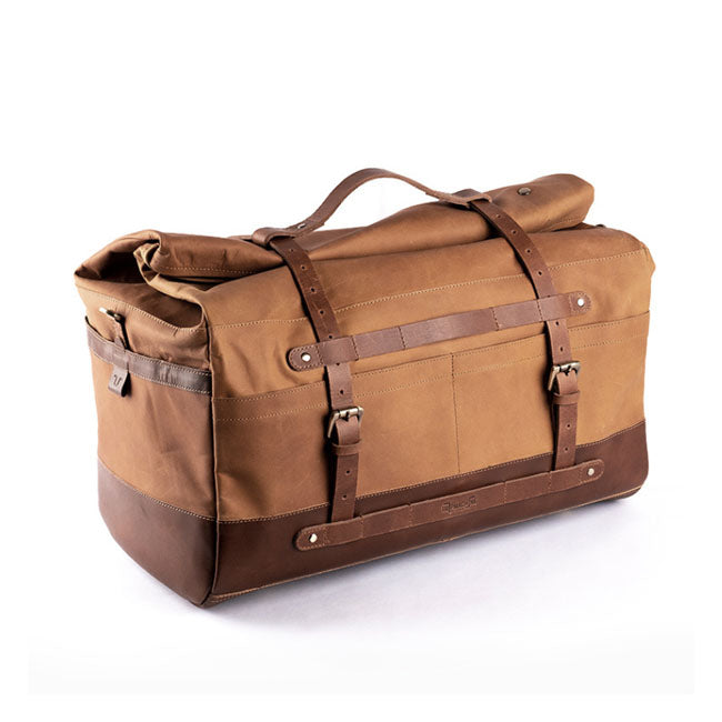 Trip Machine, Outlaw Duffle Bag. 50 Liter. Vintage Tan Touring Luggage Tripmachine