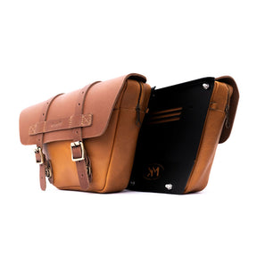 Trip Machine, Wingman Side Panel Bag Set. Vintage Tan Touring Luggage Tripmachine