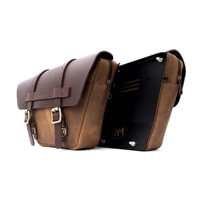 Trip Machine, Wingman Side Panel Bag Set. Tobacco Brown Touring Luggage Tripmachine