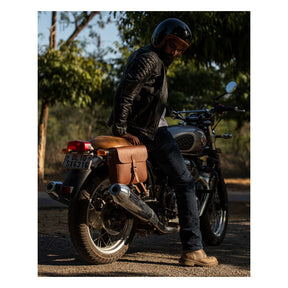 Trip Machine, ''Classic'' Saddlebag. Cognac Brown Touring Luggage Tripmachine