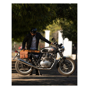 Trip Machine, ''Classic'' Saddlebag. Cognac Brown Touring Luggage Tripmachine
