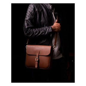 Trip Machine, ''Classic'' Saddlebag. Cognac Brown Touring Luggage Tripmachine