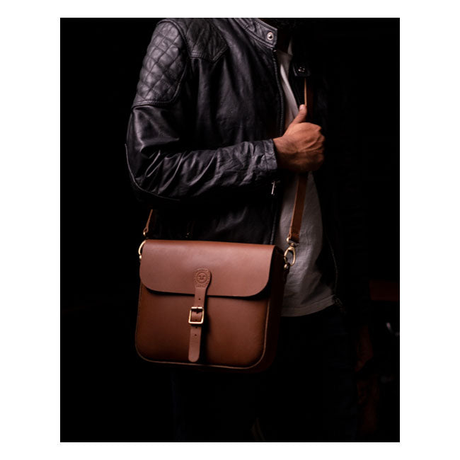 Trip Machine, ''Classic'' Saddlebag. Cognac Brown Touring Luggage Tripmachine