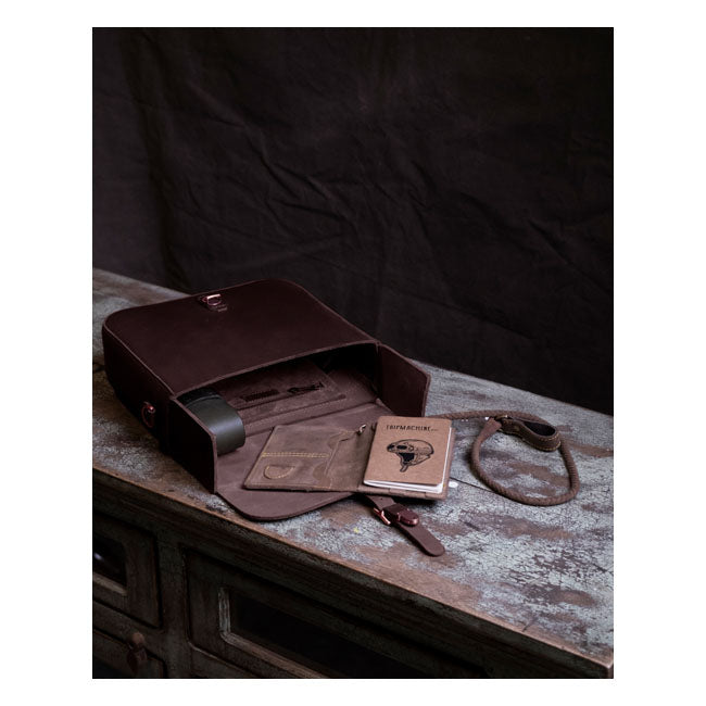 Trip Machine, ''Classic'' Saddlebag. Caffeine Brown Touring Luggage Tripmachine