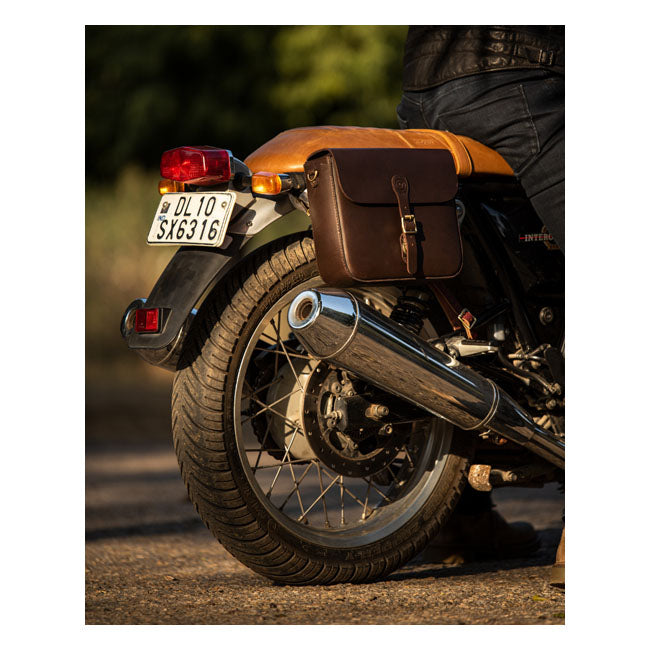 Trip Machine, ''Classic'' Saddlebag. Caffeine Brown Touring Luggage Tripmachine