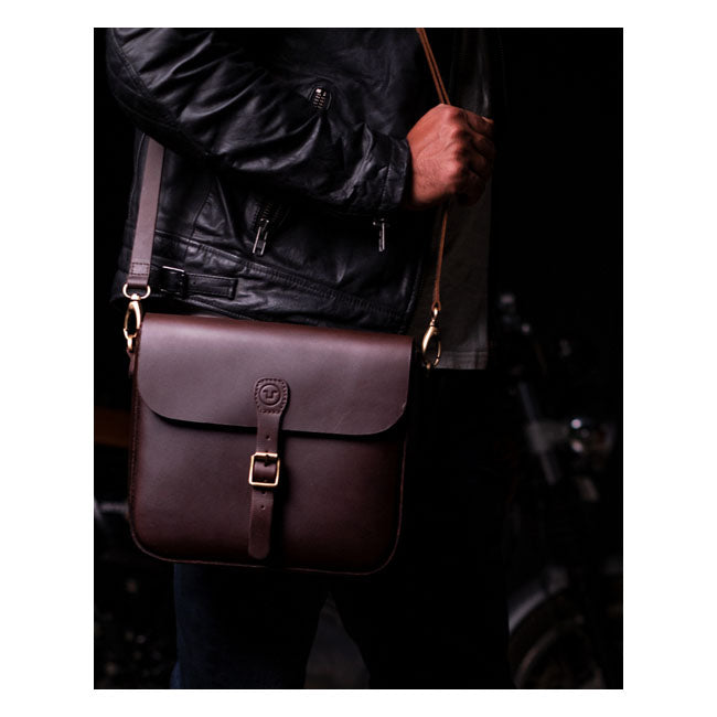 Trip Machine, ''Classic'' Saddlebag. Caffeine Brown Touring Luggage Tripmachine