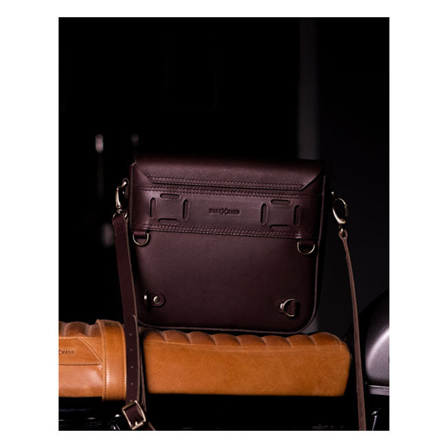 Trip Machine, ''Classic'' Saddlebag. Caffeine Brown Touring Luggage Tripmachine