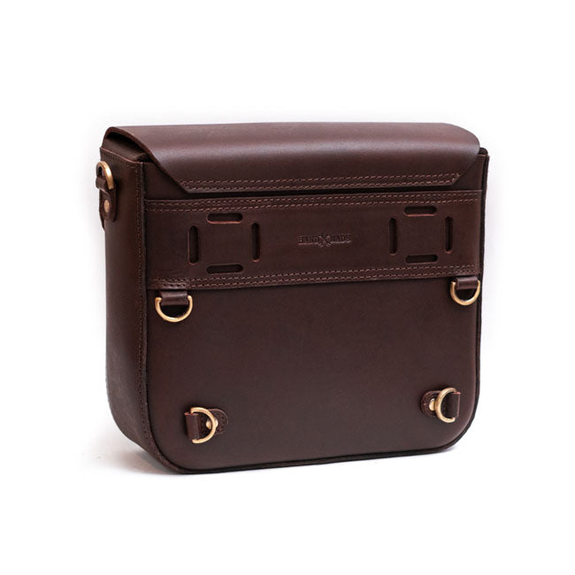Trip Machine, ''Classic'' Saddlebag. Caffeine Brown Touring Luggage Tripmachine