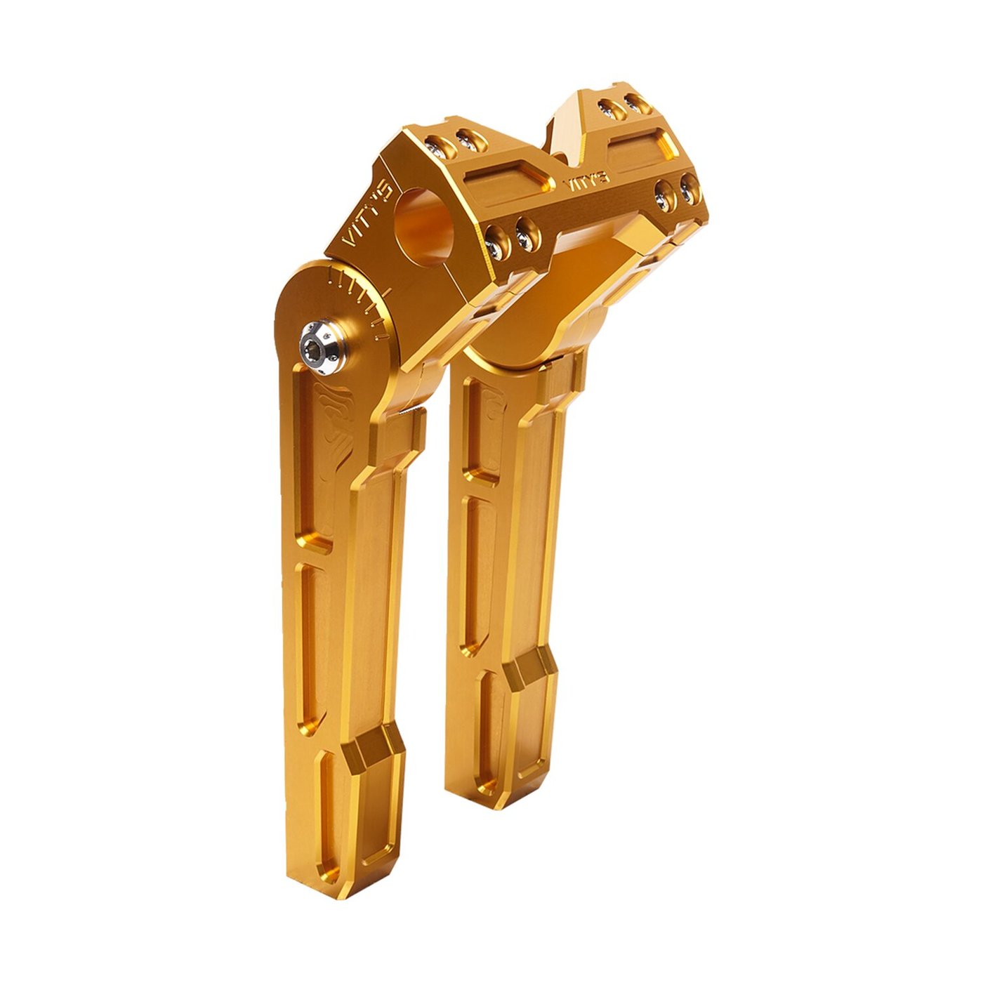 10" Adjustable Risers For 1-1/8" Handlebar Clamp, Gold Risers Vity's Design