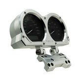 Vity''S Design, Adjustable Dual Gauge Holder. Silver Gauge Bezels Vity's Design