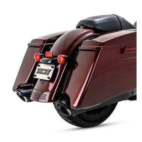Vance & Hines Slip-On Twin Slash Round, Black - 24+ Touring Exhaust Slip-Ons And Mufflers Vance & Hines