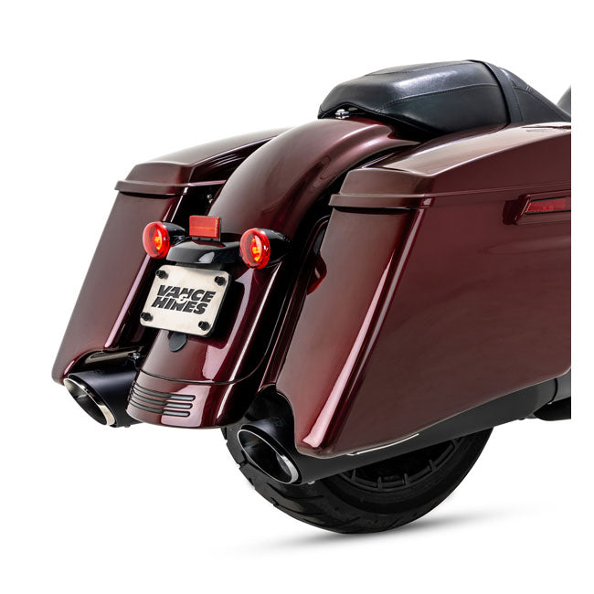 Vance & Hines Slip-On Twin Slash Round, Black - 24+ Touring Exhaust Slip-Ons And Mufflers Vance & Hines