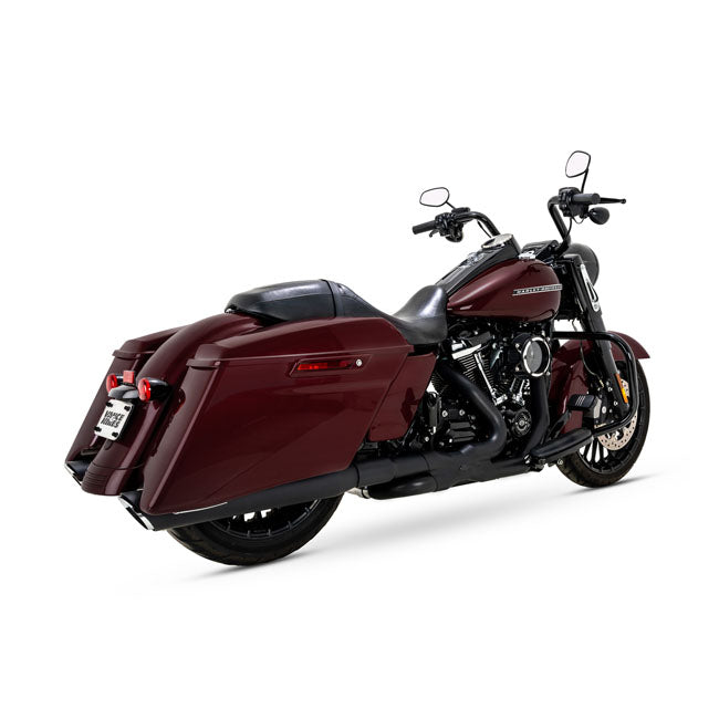 Vance & Hines Slip-On Twin Slash Round, Black - 24+ Touring Exhaust Slip-Ons And Mufflers Vance & Hines