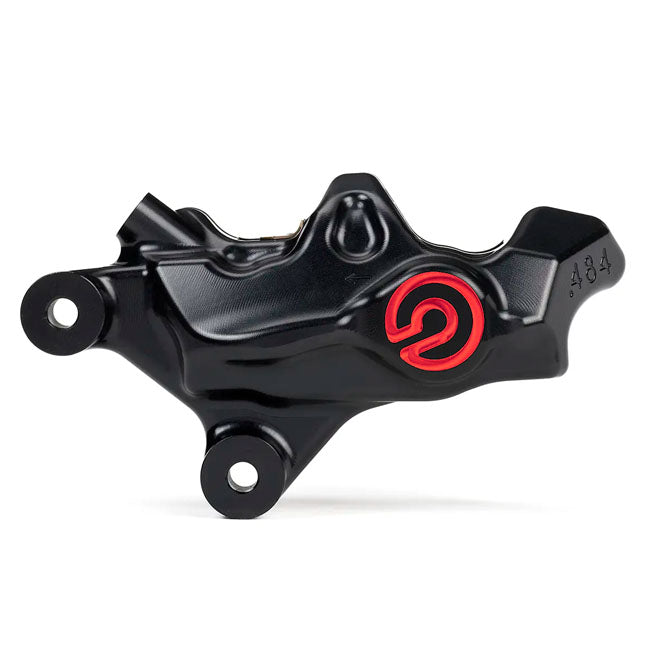 Brembo, 484 custom bolt-on caliper. Left front. Black Brake Calipers Brembo