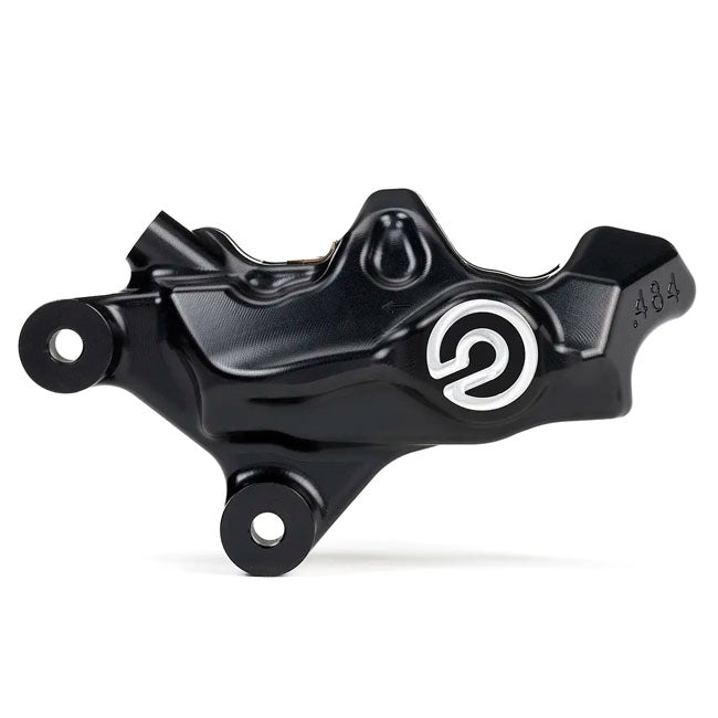 Brembo, 484 custom bolt-on caliper. Left front. Black Brake Calipers Brembo