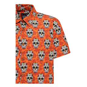 King Kerosin Vintage Skull & Flowers T Shirt Cinnamon King Kerosin