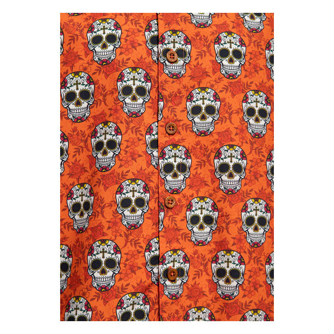 King Kerosin Vintage Skull & Flowers T Shirt Cinnamon King Kerosin