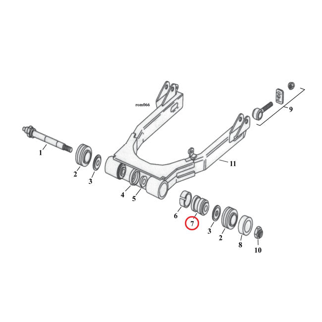 Bushing Assembly, Inner Swingarm Swingarms Assy Mcs
