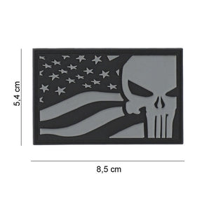 Army Surplus Punisher USA flag patch grey Patches Army Surplus