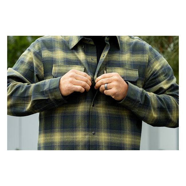 Biltwell Hi Test Flannel shirt moss Shirts Biltwell