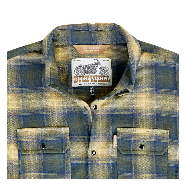 Biltwell Hi Test Flannel shirt moss Shirts Biltwell