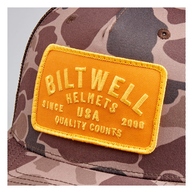 Biltwell Bark snap back cap brown camo Caps Biltwell
