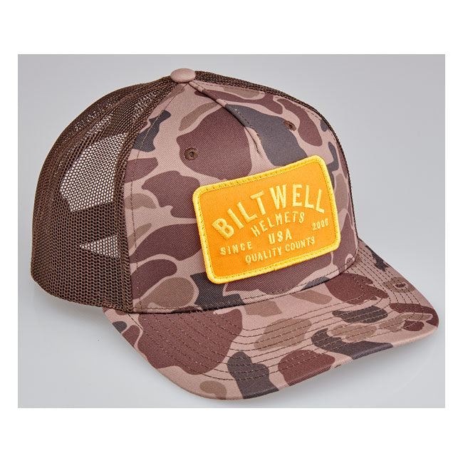 Biltwell Bark snap back cap brown camo Caps Biltwell