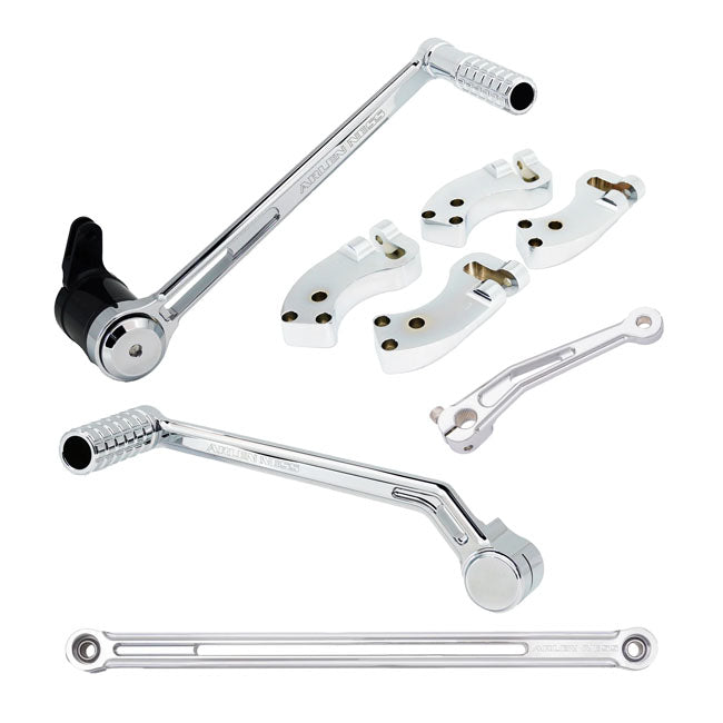 Arlen Ness '+3" Extended Foot Control Kit, Chrome - Touring Floorboards Extenders Arlen Ness