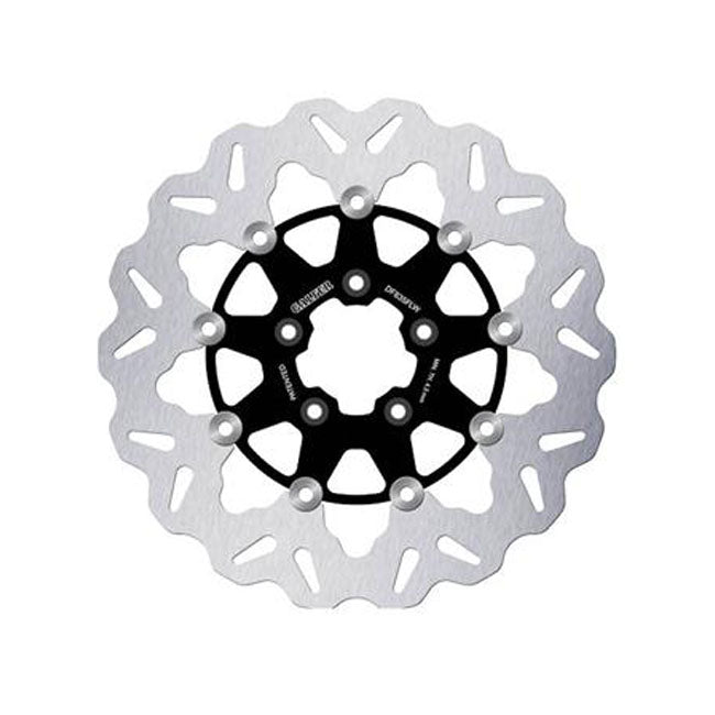 Galfer Brake Rotor Floating Wave Steel Center, Black Brake Rotors Galfer
