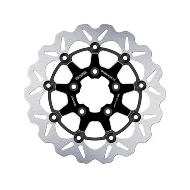 Galfer brake rotor. Wave. Floating. Black/Contrast. 330x5mm Brake Rotors Galfer