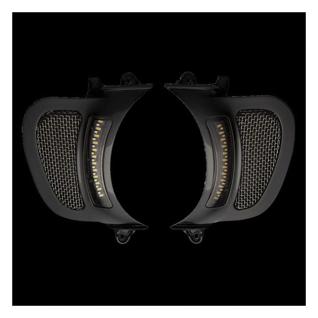Custom Dynamics Vent Inserts LED Turn Signal, Gloss Black - 15+ Touring Turn Signals Fairing Custom Dynamics