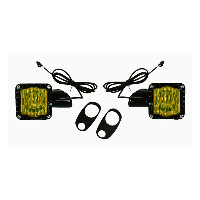 Custom Dynamics Shark Demon™ SAE Selective Yellow LED Front Turn Signals - 15+ Road Glide Indicator Lights Led Custom Dynamics