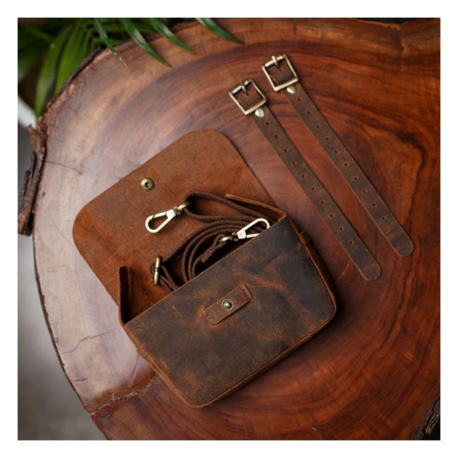 Trip Machine Sidekick Moto Pouch Mocha Touring Luggage Tripmachine