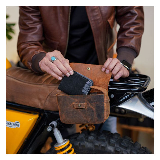 Trip Machine Sidekick Moto Pouch Mocha Touring Luggage Tripmachine