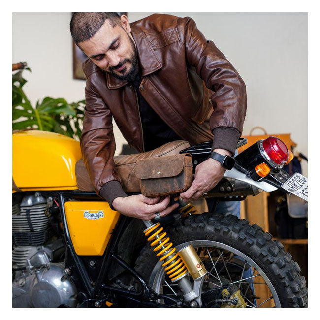 Trip Machine Sidekick Moto Pouch Mocha Touring Luggage Tripmachine