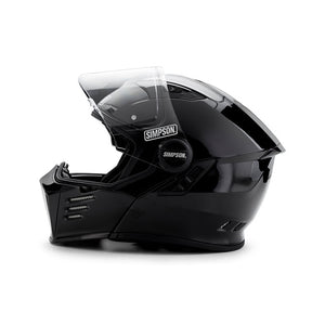 Simpson Helmets Darksome (Mod Bandit) Helmet, Black Metal Modular Helmet Simpson Helmets