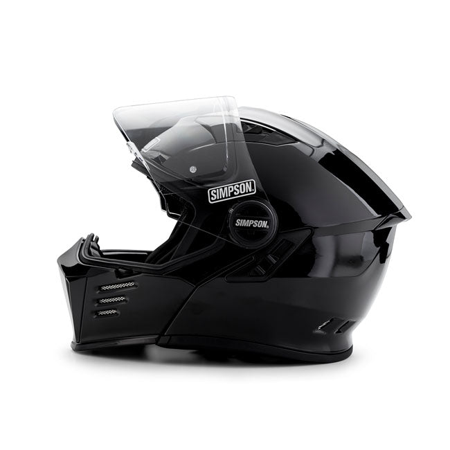 Simpson Helmets Darksome (Mod Bandit) Helmet, Black Metal Modular Helmet Simpson Helmets