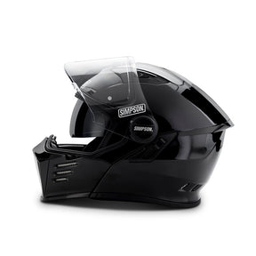 Simpson Helmets Darksome (Mod Bandit) Helmet, Black Metal Modular Helmet Simpson Helmets