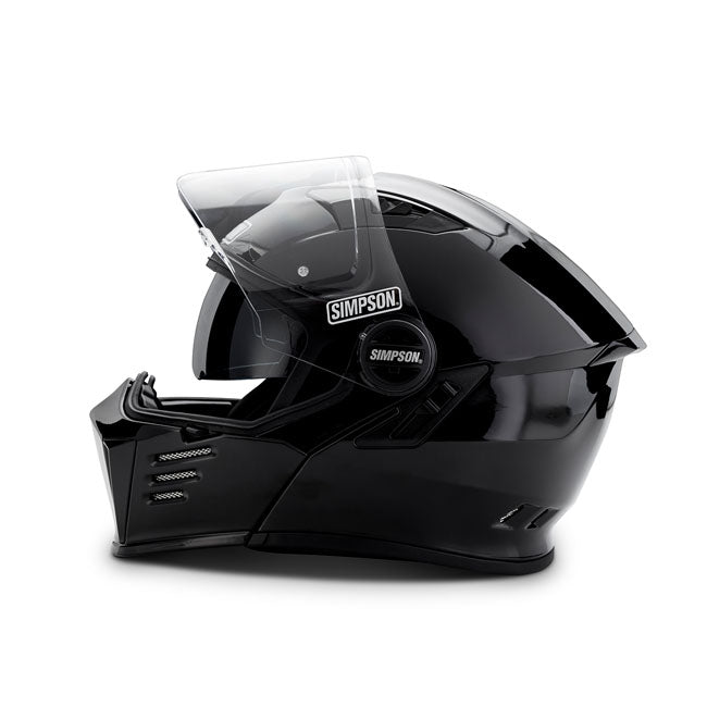 Simpson Helmets Darksome (Mod Bandit) Helmet, Black Metal Modular Helmet Simpson Helmets