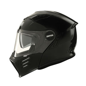 Simpson Helmets Darksome (Mod Bandit) Helmet, Black Metal Modular Helmet Simpson Helmets