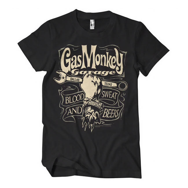 Gmg Wrench Label T Shirt Black T-Shirt Gas Monkeys Garage