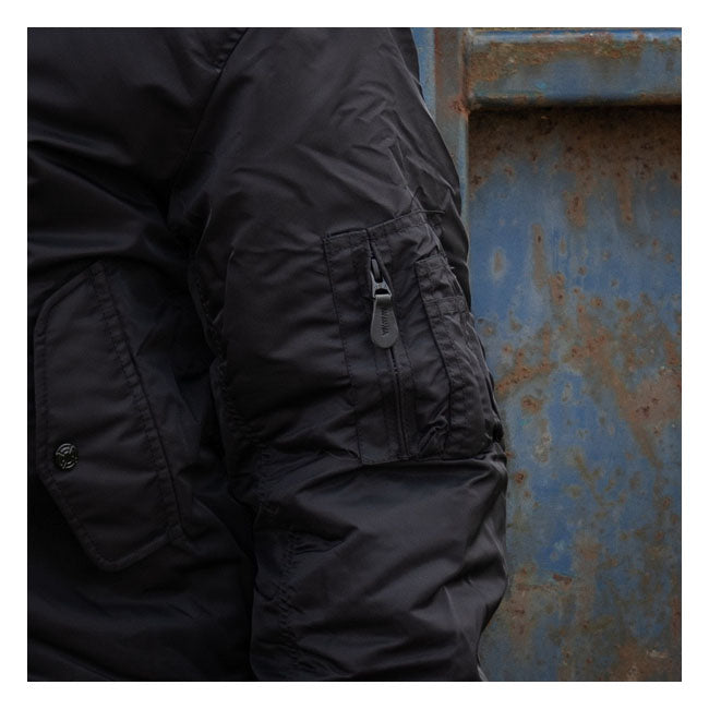 MA-1 Bomber hooded flight jacket black Jackets Male Army Surplus