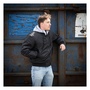 MA-1 Bomber hooded flight jacket black Jackets Male Army Surplus