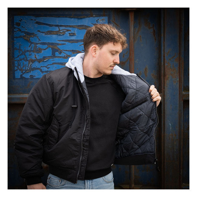 MA-1 Bomber hooded flight jacket black Jackets Male Army Surplus