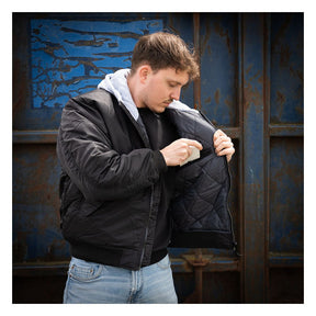 MA-1 Bomber hooded flight jacket black Jackets Male Army Surplus