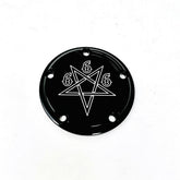 Pentagram 5 Holes Ignition Cover, Black - Twin Cam Timing Cover Death Metal Racing