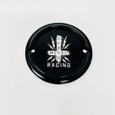 Cross 2 Holes Ignition Cover, Black - Shovel & Evo & 04+ Sportster Death Metal Racing