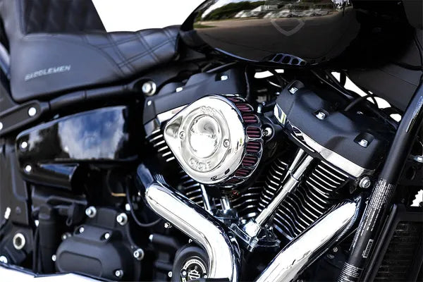 S&S Cycle Stealth Air Cleaner Kit with Chrome Mini Teardrop Cover for 2017-Up HD® M8 Models Teardrop Air Cleaner S&S Cycle
