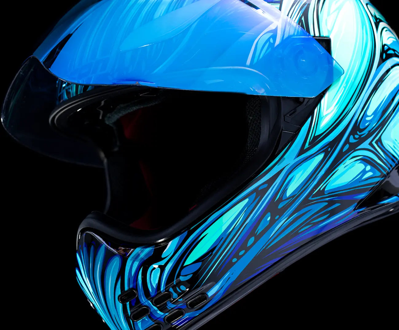 Domain Nouveau, Blue Full Face Helmet Icon